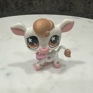 LPS #476 Cow Pink Bell 2007 AuthenticToy CollectorHasbro Figure LittlestPetShop